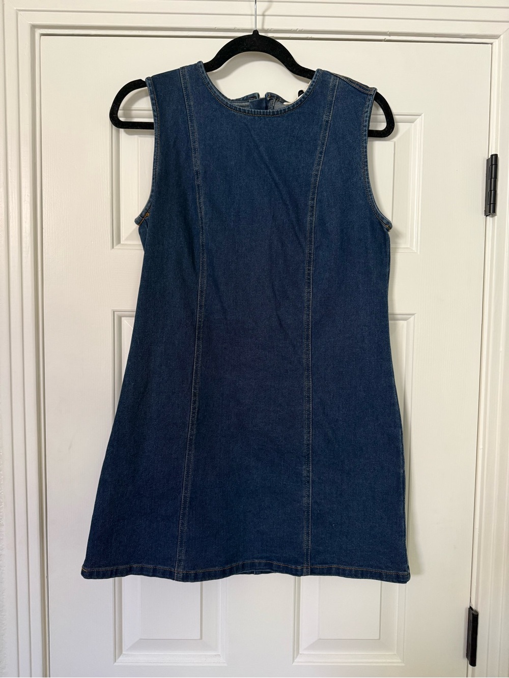Sleeveless Dark Blue Denim Mini Dress